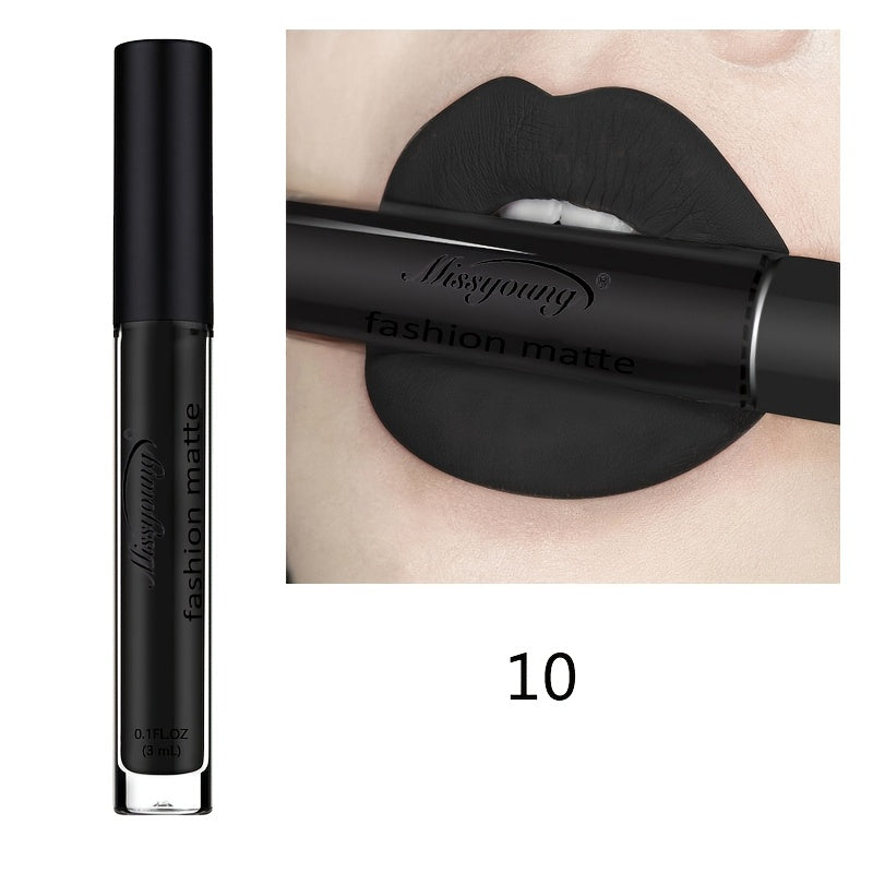 Женская матовая жидкая помада для губ, стойкая, увлажняющая, красная, черная, нейтральная