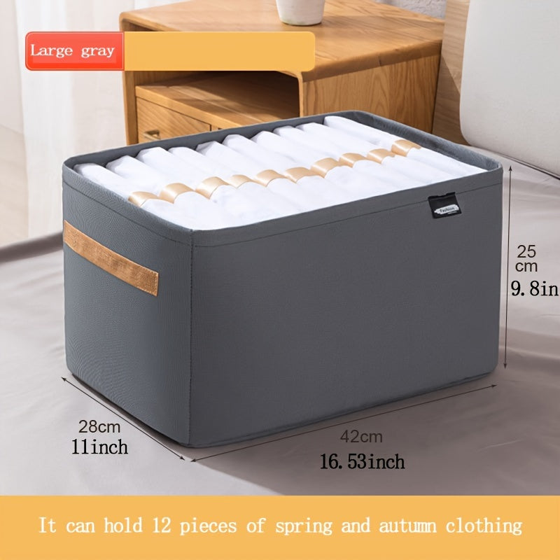 Fabric Drawstring Pants Storage Organizer with Multi-Layered Sections for Bedroom