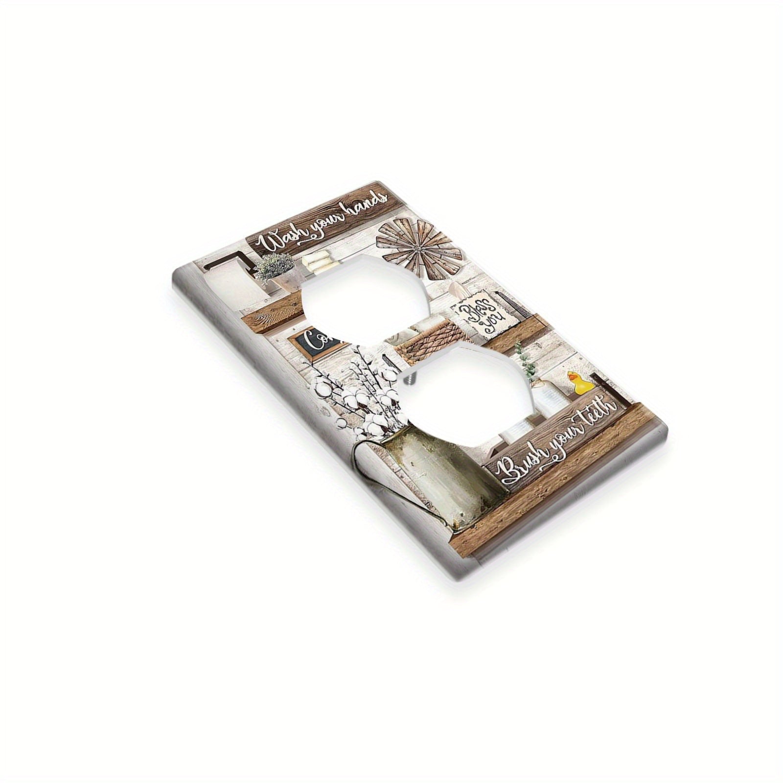 Cubierta decorativa rústica con flores para interruptores y enchufes