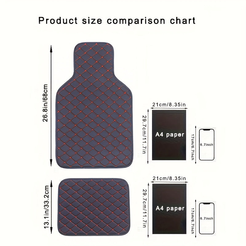 Universal Car Floor Mats Set Quilted Non-Slip Durable Waterproof