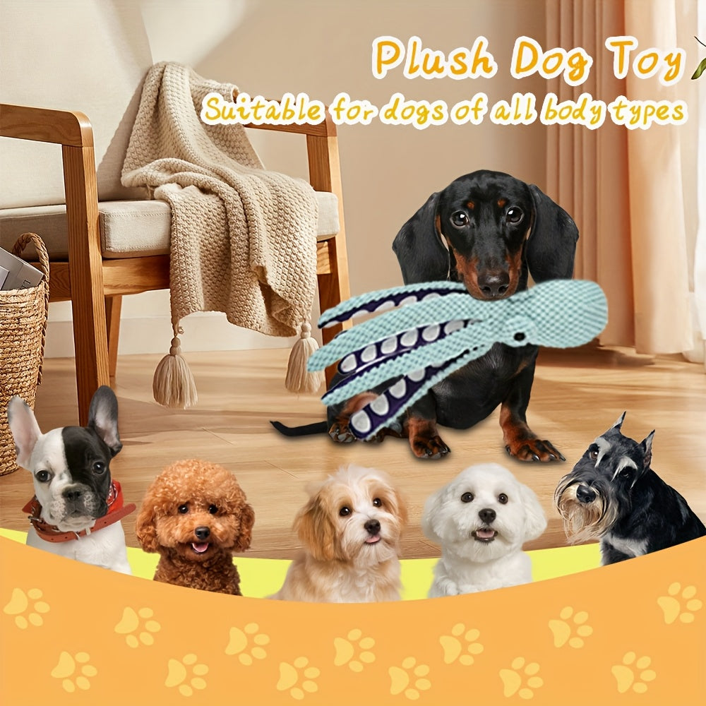 Interactive Plush Octopus Dog Toy No Batteries Squeak for All Breeds