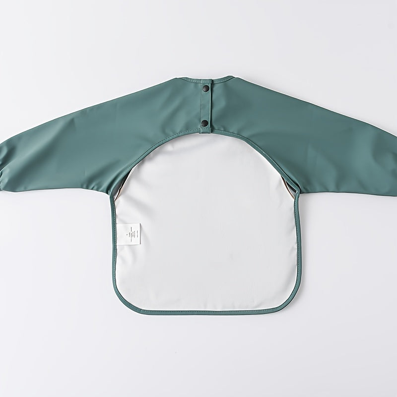 Baby Bibs Waterproof Long-Sleeved Smock Set Soft PU Material for Holiday Gifts