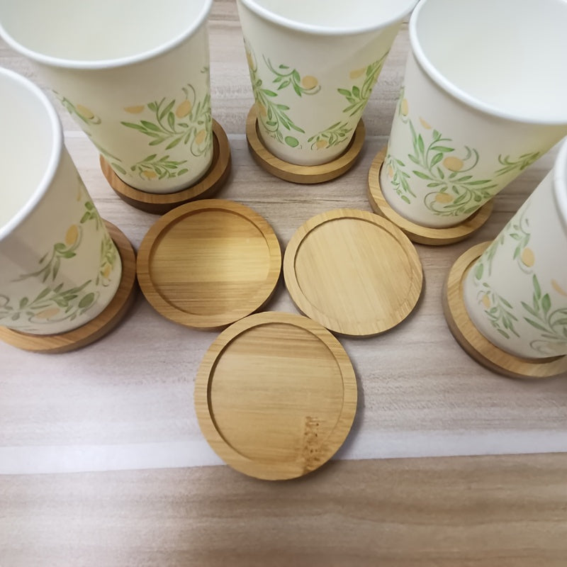 Round Bamboo Coaster for Cups Water Cup Insulation Mat Tea Cup Mat