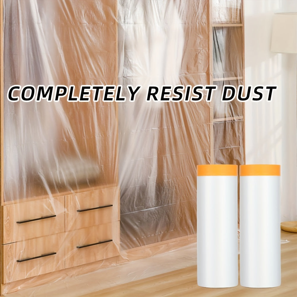 Disposable Furniture Dust Cover 1pc with Tape Durable Plastic Protector for Beds Sofas Tables