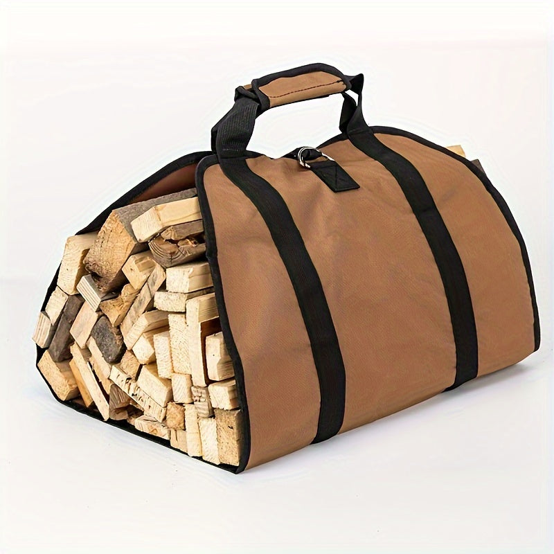 Portable Firewood Carrier Bag Heavy-Duty Storage Tote for Camping and Home