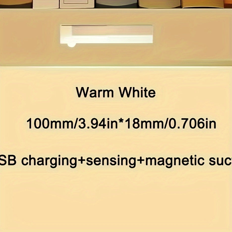 Luz nocturna con sensor de movimiento y recargable por USB para debajo de armario, cocina y armario