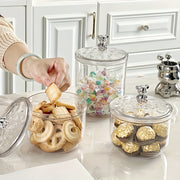 Clear Plastic Airtight Storage Jar for Coffee Snacks and Candy Kitchen Organizer