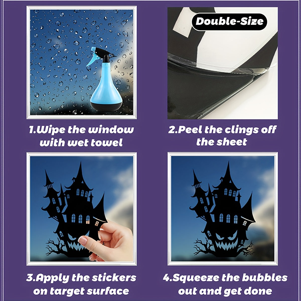 Halloween Pumpkin Static Window Stickers Double-Sided Festive Decor