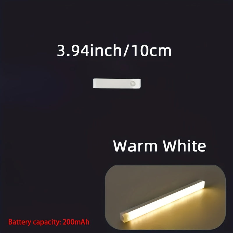 Magnetic Motion Sensor LED Light for Cabinets and RVs USB Rechargeable Adjustable Range White Warm Light