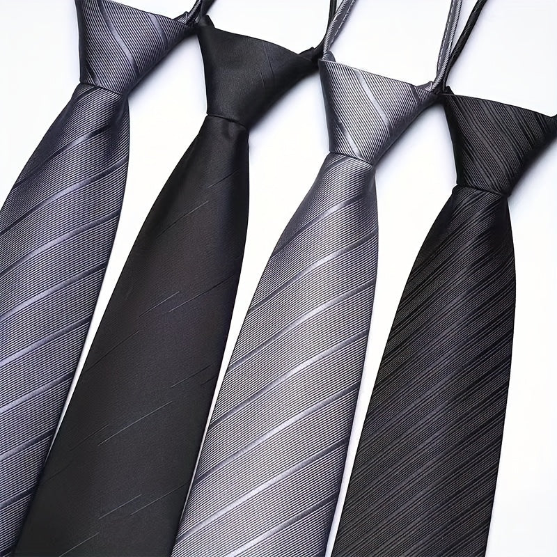 Men's Zipper Tie for Formal Events Wedding Banquet Grooms Best Men