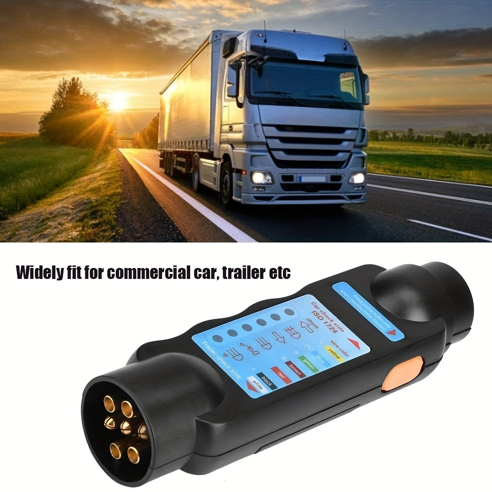 Probador de enchufe de remolque 12V 7-Pin conector adaptador europeo ABS para autocaravanas