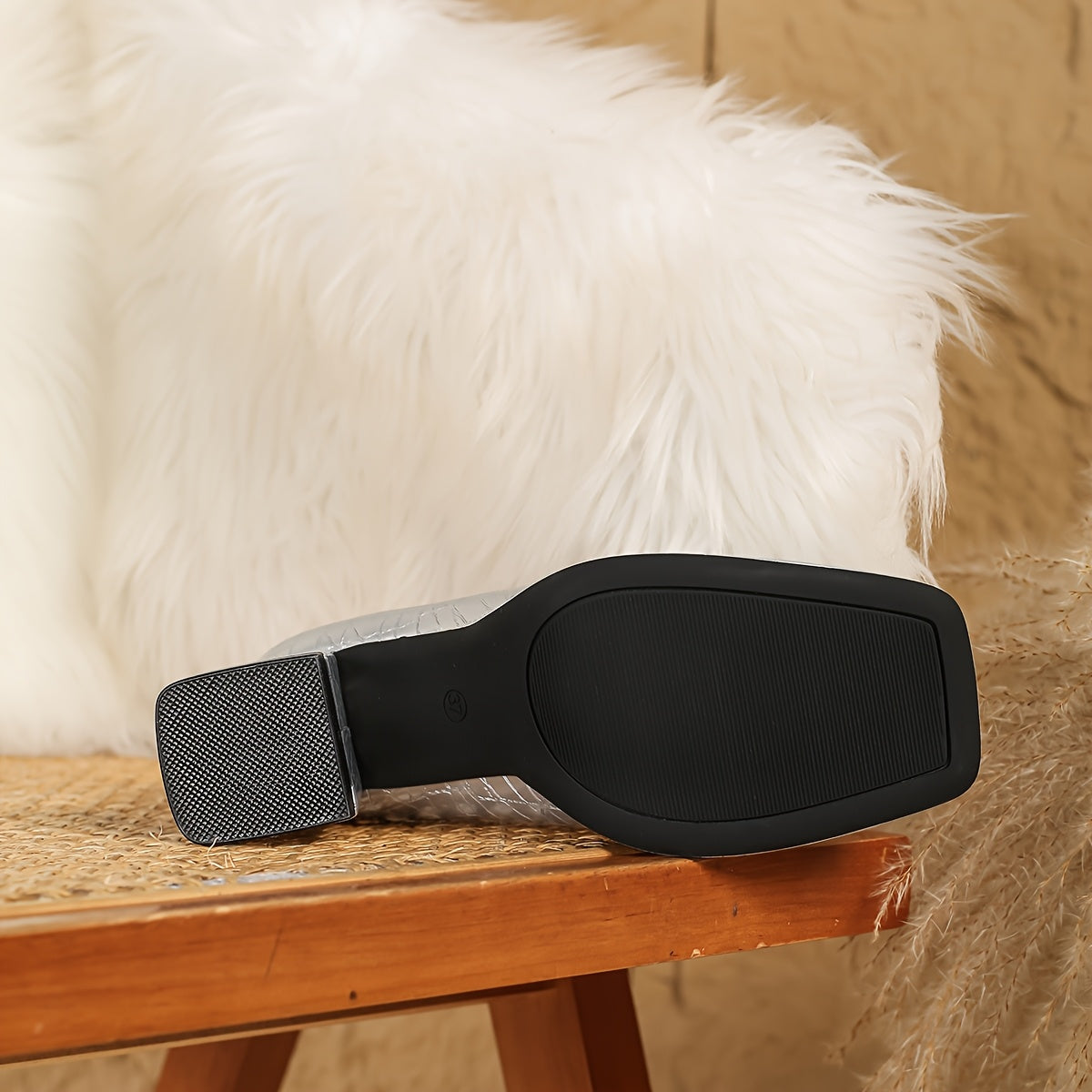 Women's Beige Block Heel Pumps with Bow Square Toe Dress Shoes