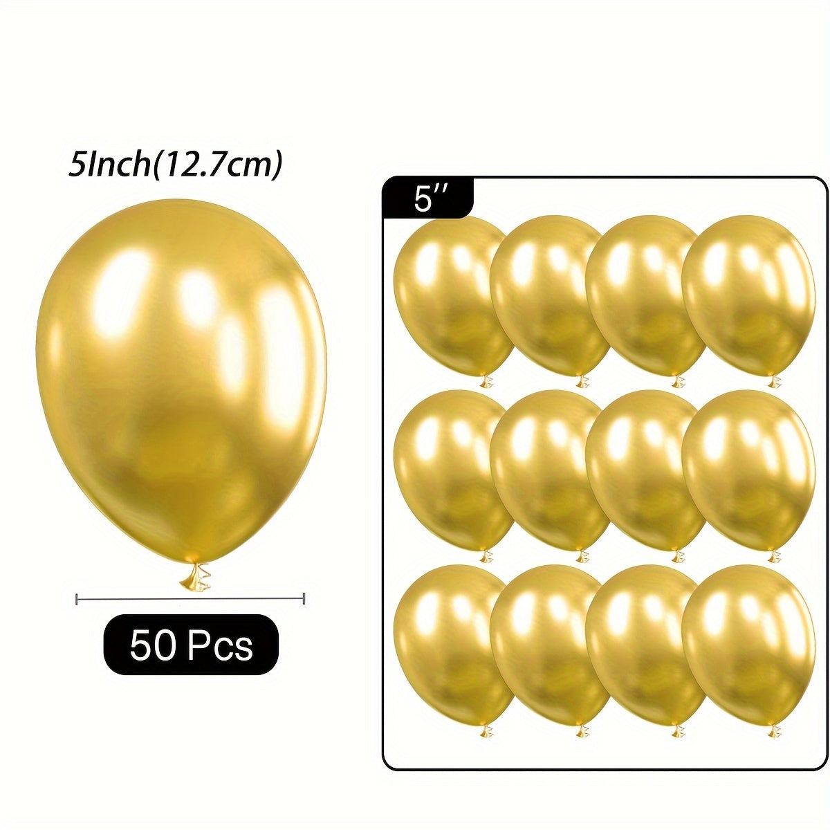 Metallic Balloons for Party Decorations, 50 Pack
