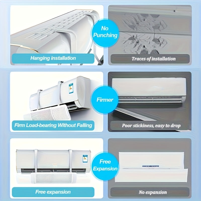 Adjustable Air Conditioner Deflector PVC Ventilation Enhancer for Home Office Apartment