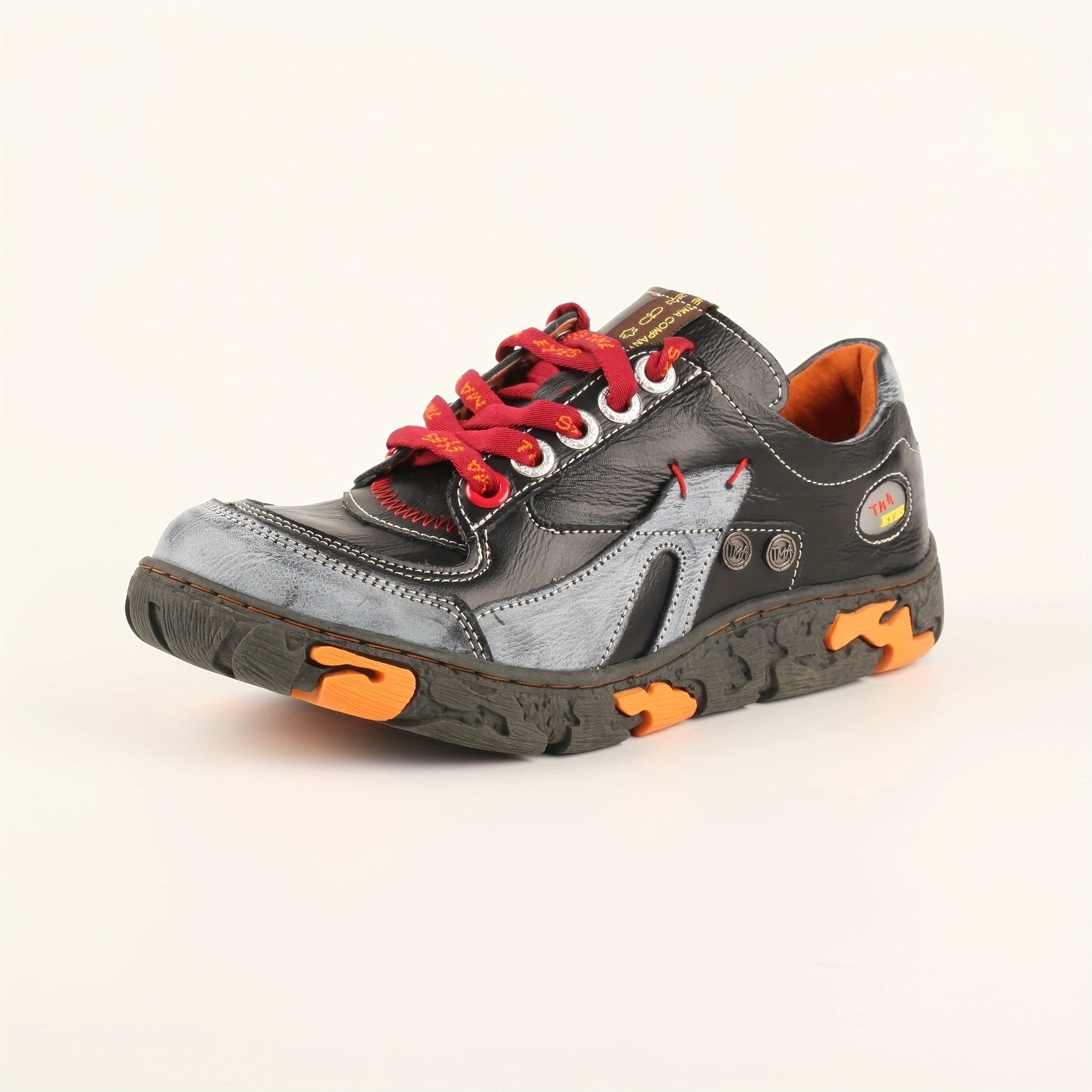 Zapatillas casuales de color contrast para mujer con cordones y plataforma para caminar