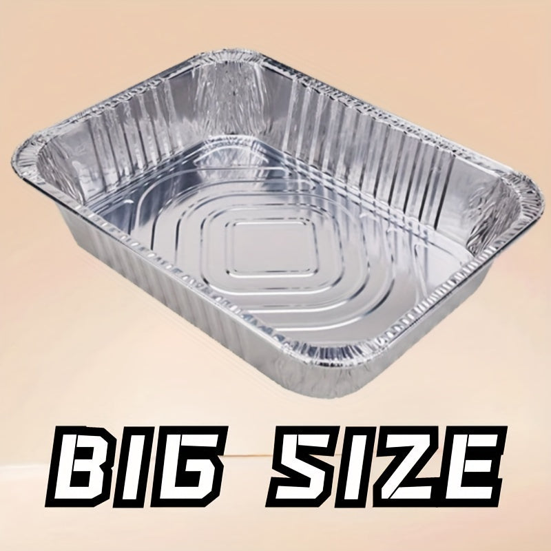 20 штук больших одноразовых алюминиевых противней 40,89x29,97 см для барбекю, кемпинга, вечеринок