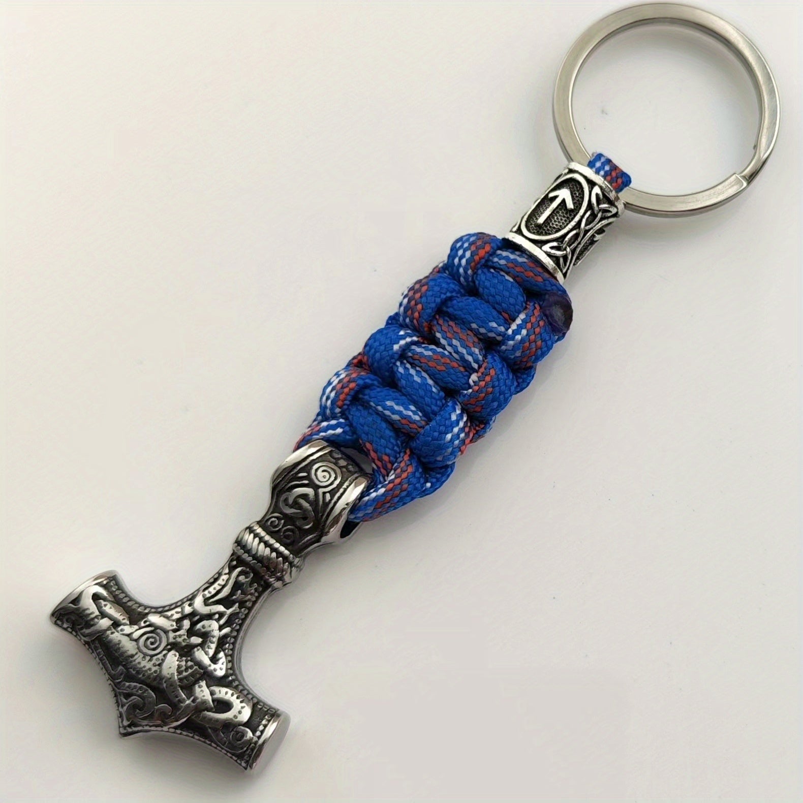 Handmade Viking Thor's Hammer Keychain Metal Norse Mythology Gift