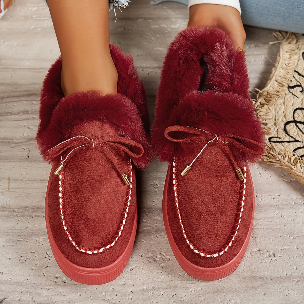 Women's Leopard Print Plush Winter Shoes Warm Cozy Comfortable