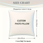 Personalized Photo Pillow Cover Polyester for Wedding Family Pictures Valentine Anniversary