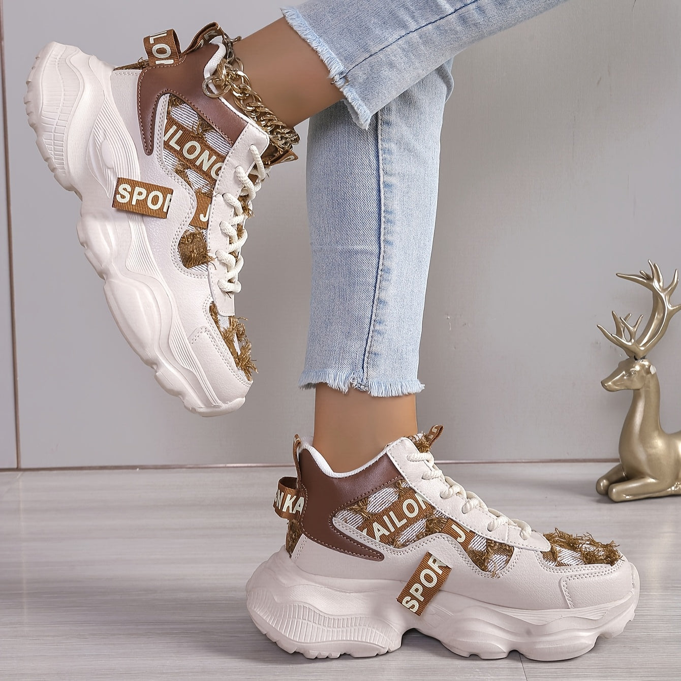 Women's High-Top Sneakers Breathable Fabric EVA Sole All-Season Lightweight