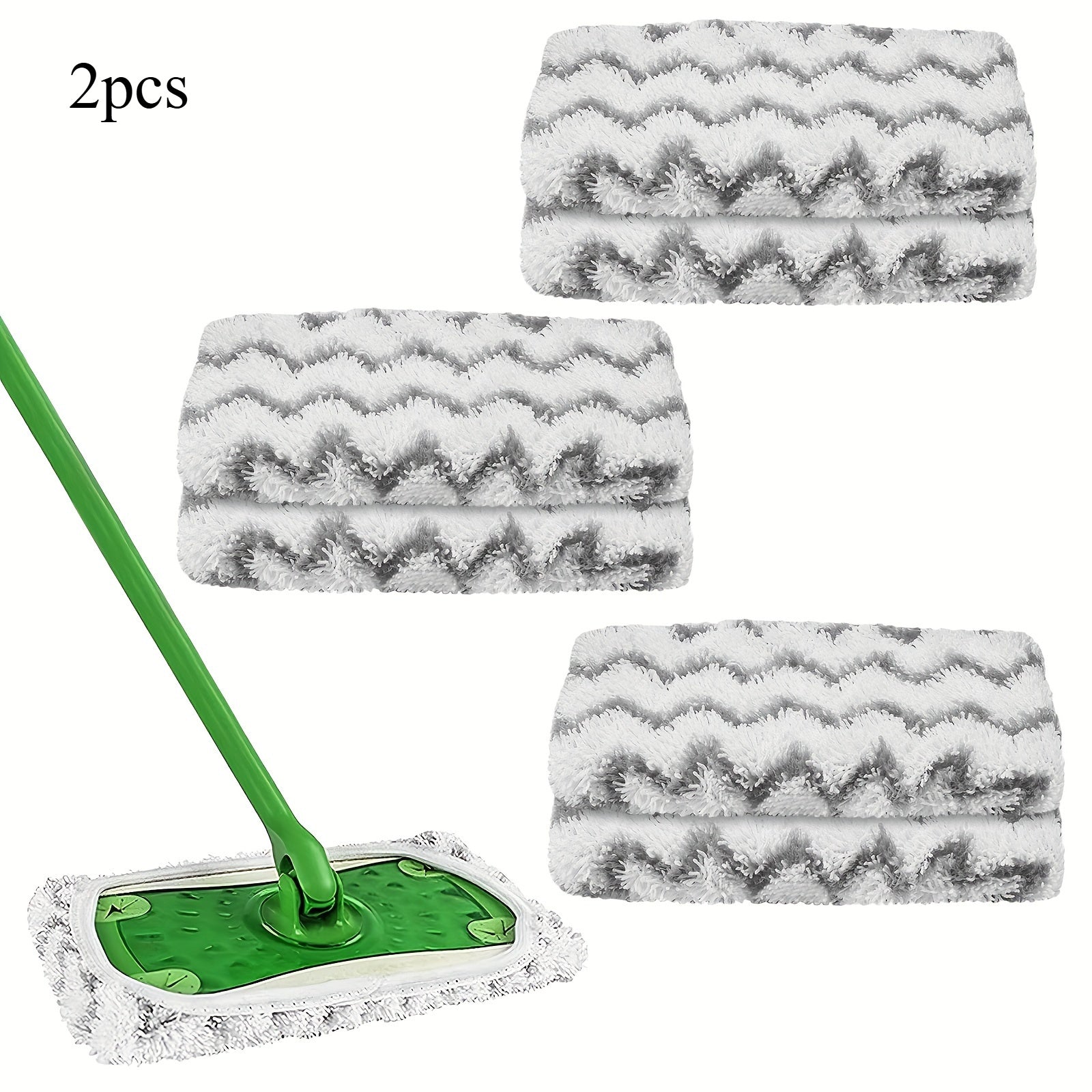 2 piezas de fundas de repuesto para trapeador plano de terciopelo coral, poliéster, para limpieza de suelos secos y húmedos
