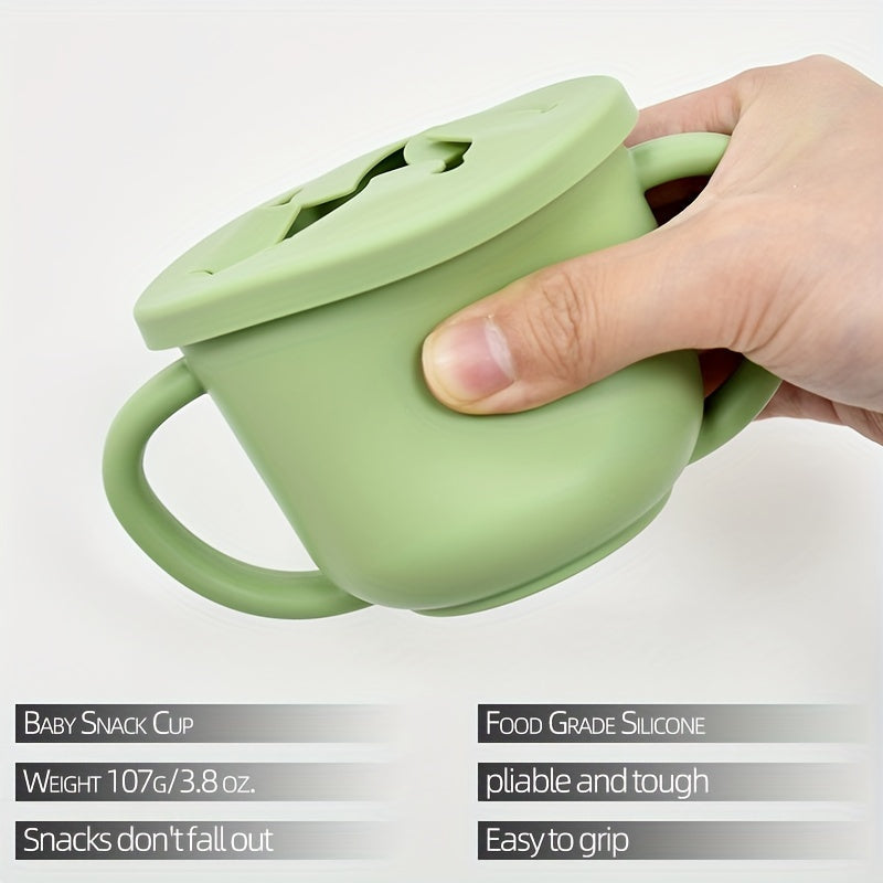Bolalar va kichkina bolalar uchun yopingan qopqog'li bolalar uchun yuviladigan silikon yuviladigan oziq-ovqat saqlash uchun BPA-free mevalar va atıştırmalıklar uchun 0-3 yosh