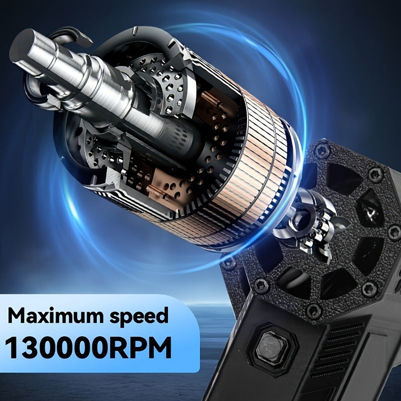 High-Speed Turbojet Blower Rechargeable USB Dust Remover Black for Car Electronics