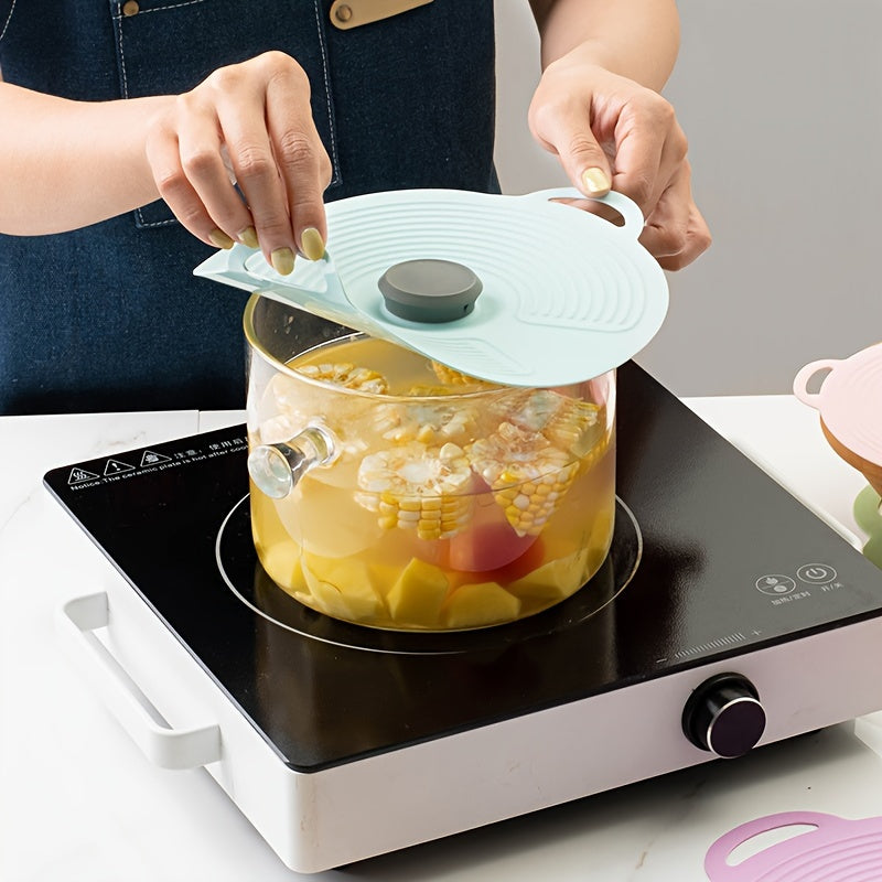 Silicone Lids Set Non-Stick Oven-Safe Dishwasher-Friendly Kitchen Covers in Green Pink Blue