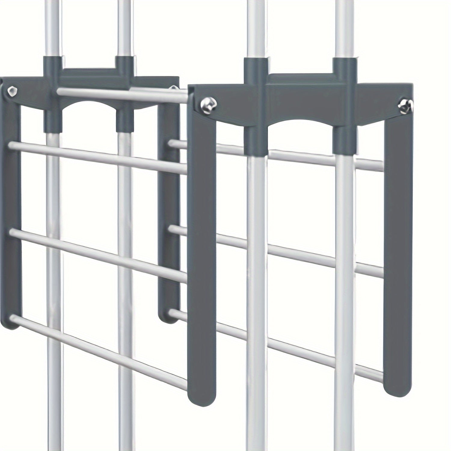 4-Tier Stainless Steel Clothes Drying Rack Foldable with Removable Hanger Indoor Outdoor