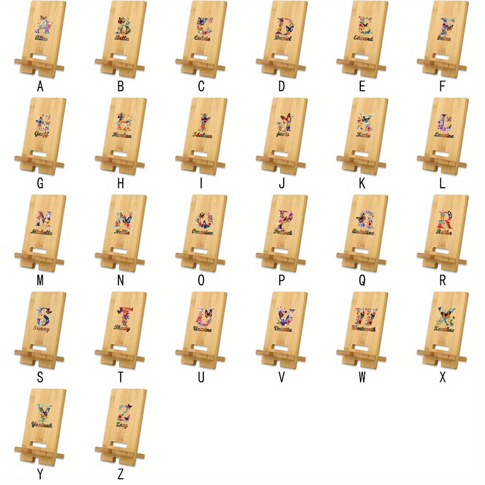 Soporte de teléfono de madera personalizado con nombre a medida, soporte universal para escritorio