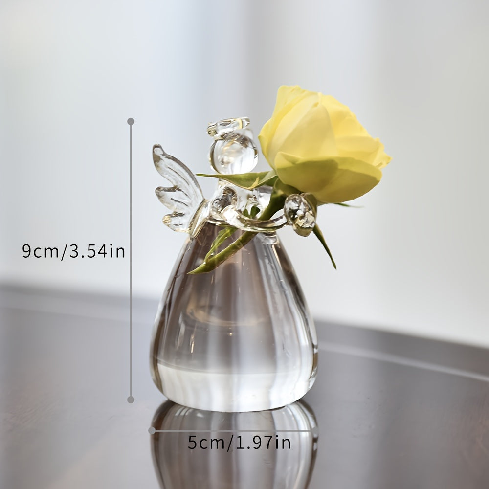 Glass Angel-Shaped Vase for Flowers Dried or Fresh Decorative Home Decor