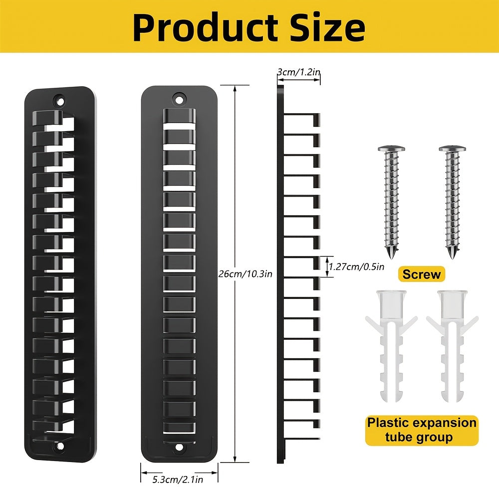 Black Plastic Hat Organizer Wall Mount No-Drill Storage Rack for Baseball Caps