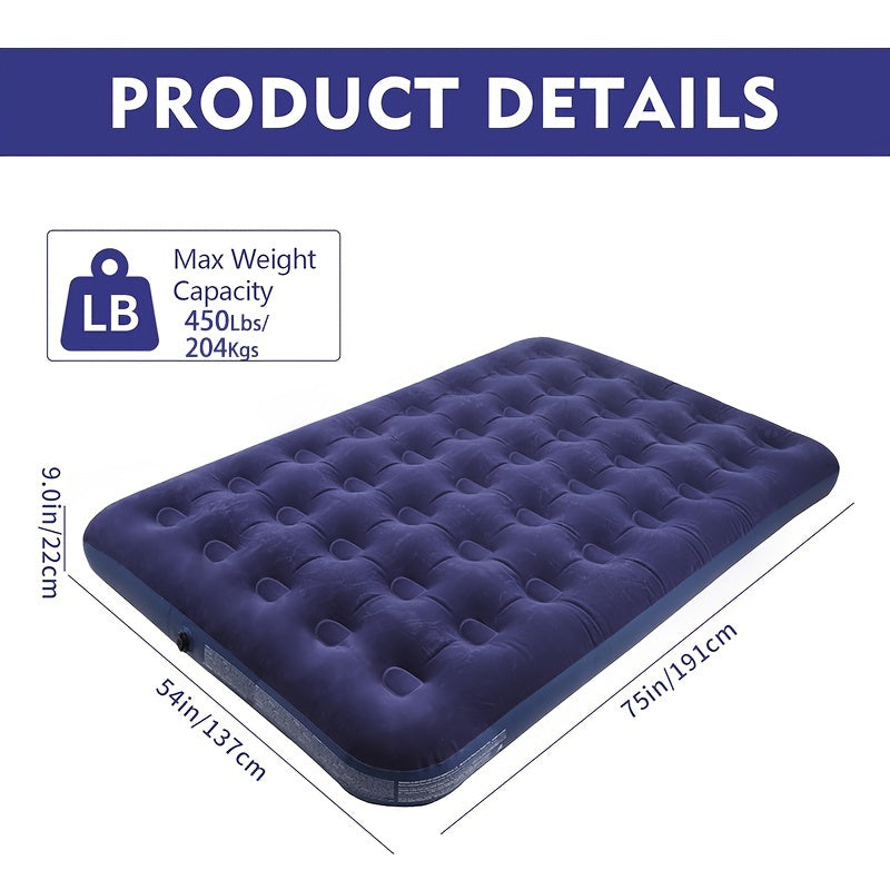 Double Height Inflatable Bed for Home and Camping PVC Air Mattress Durable