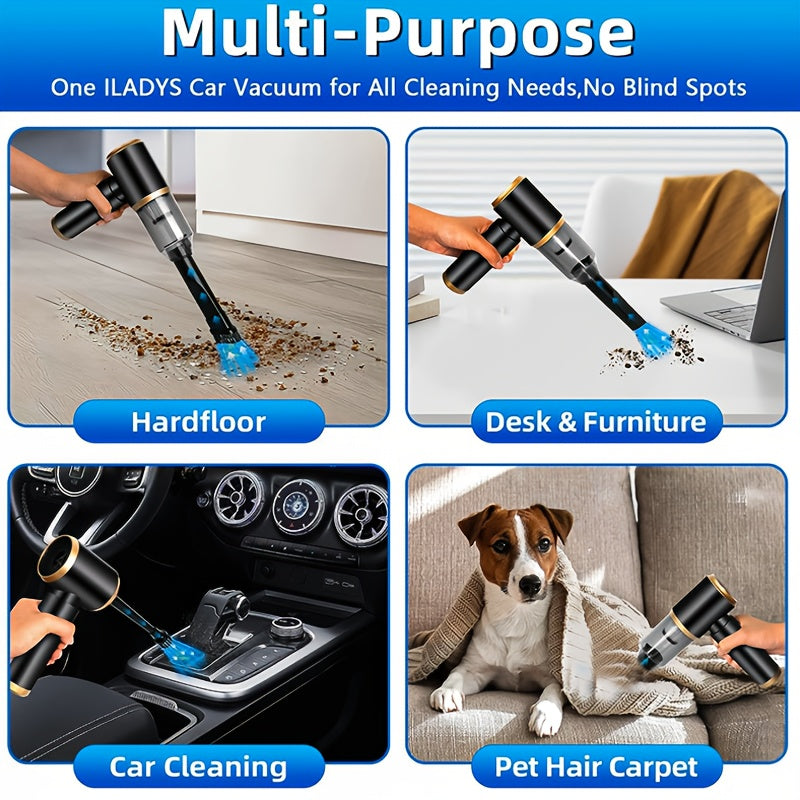 Беспроводной набор автомобильных пылесосов с мощностью всасывания 6000PA и 7 аксессуарами