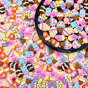 Set of 50 Kawaii Ice Cream Cone Resin Flatback Charms for Crafting Scrapbooking Phone Case Decoration Hair Clip Embellishments