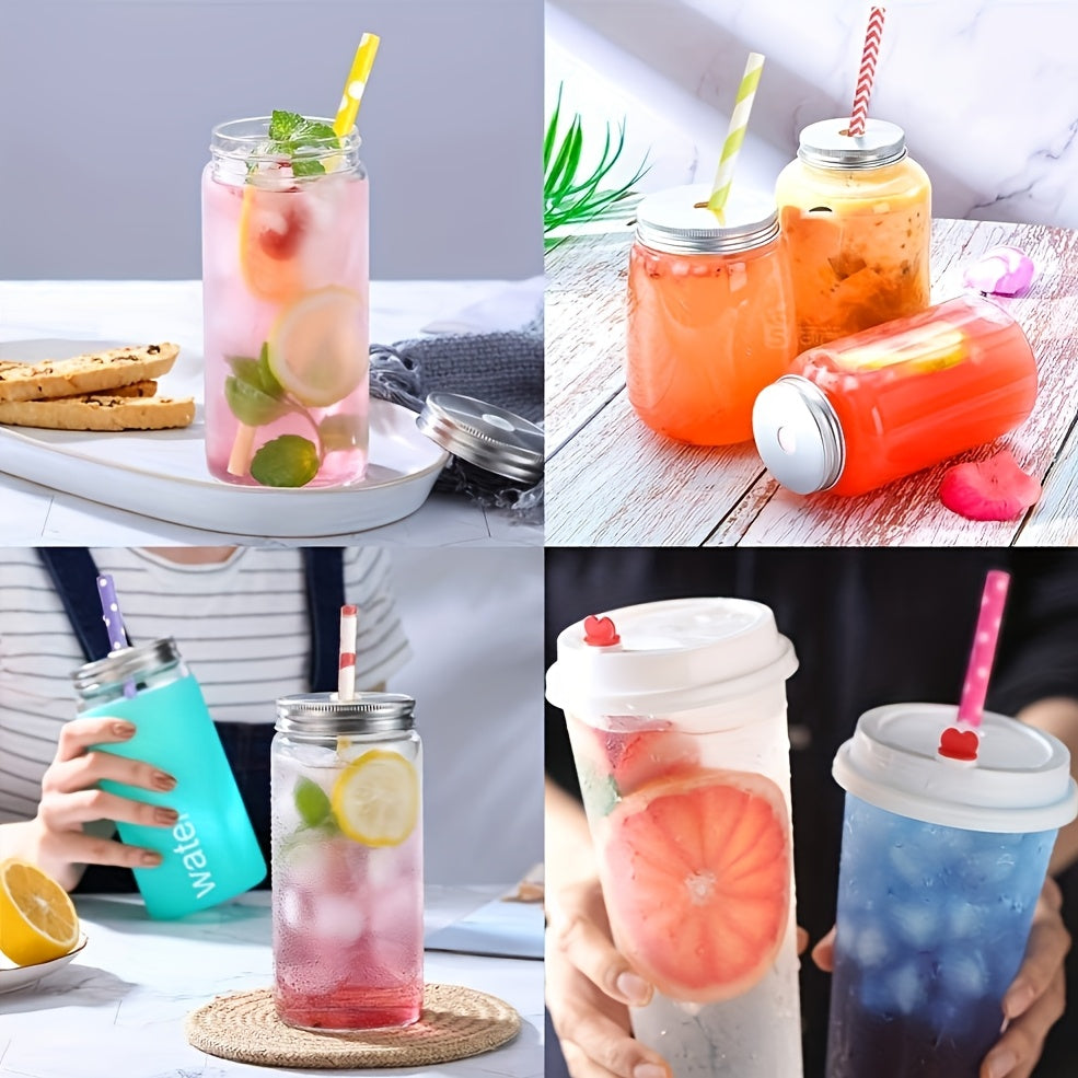 25 Pack Assorted Paper Straws Polka Dot Striped Waves Stars for Parties Weddings BBQ