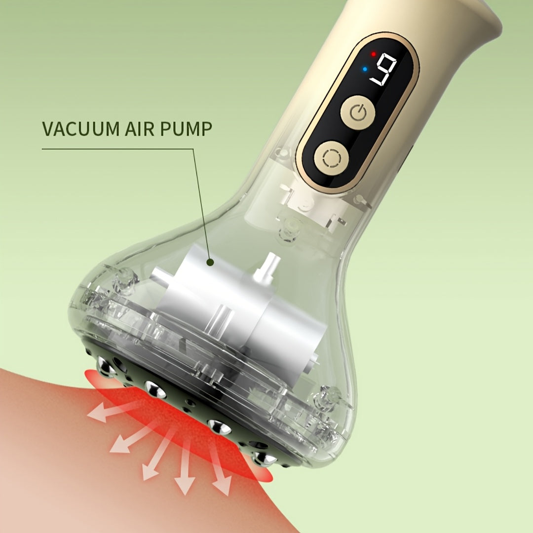 Portable Cupping Massager with Heat Function 9 Levels Rechargeable 1200mAh Ergonomic Design