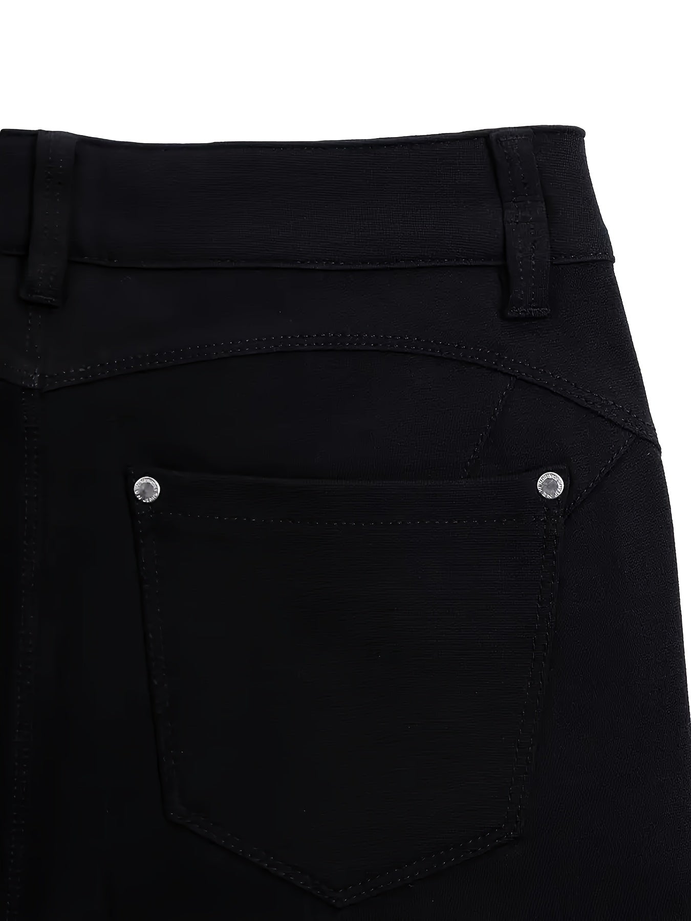 Women's Plus Size Black Skinny Jeans High Waist Denim Pants