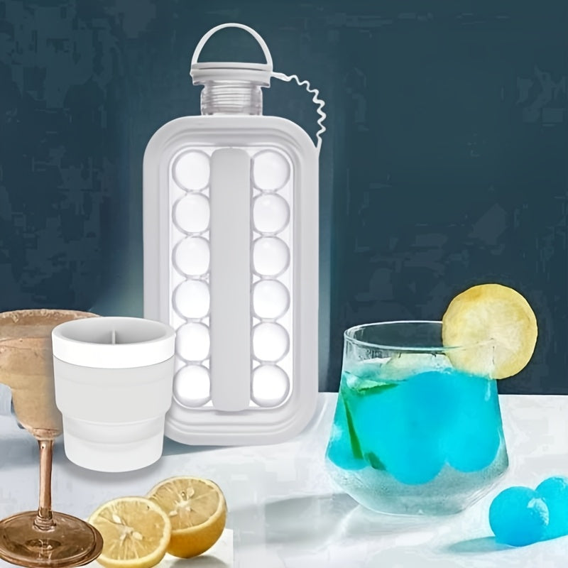 Unisex Folding Ice Maker and Water Bottle Set for Cocktails and Barbecue