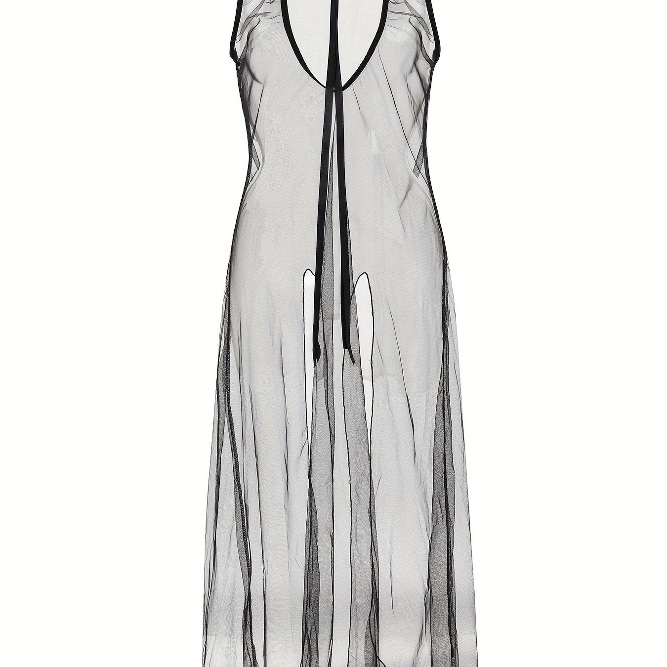 Женская полупрозрачная кружевная длинная юбка-пеньюар с кисточками