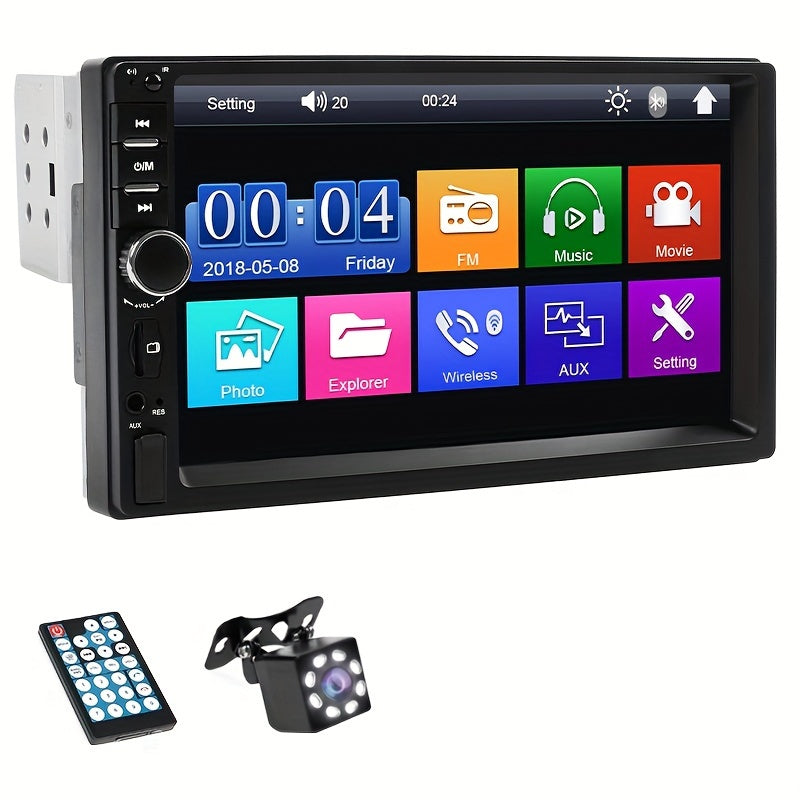 7-Inch Touchscreen Car Multimedia Player with FM Radio USB Aux Wireless MirrorLink Rear View Camera Steering Wheel Control