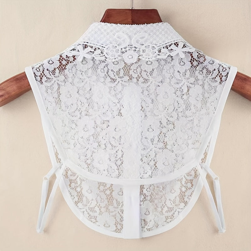 Adjustable Lace Collar for Blouses Shirts Dresses Breathable Polyester