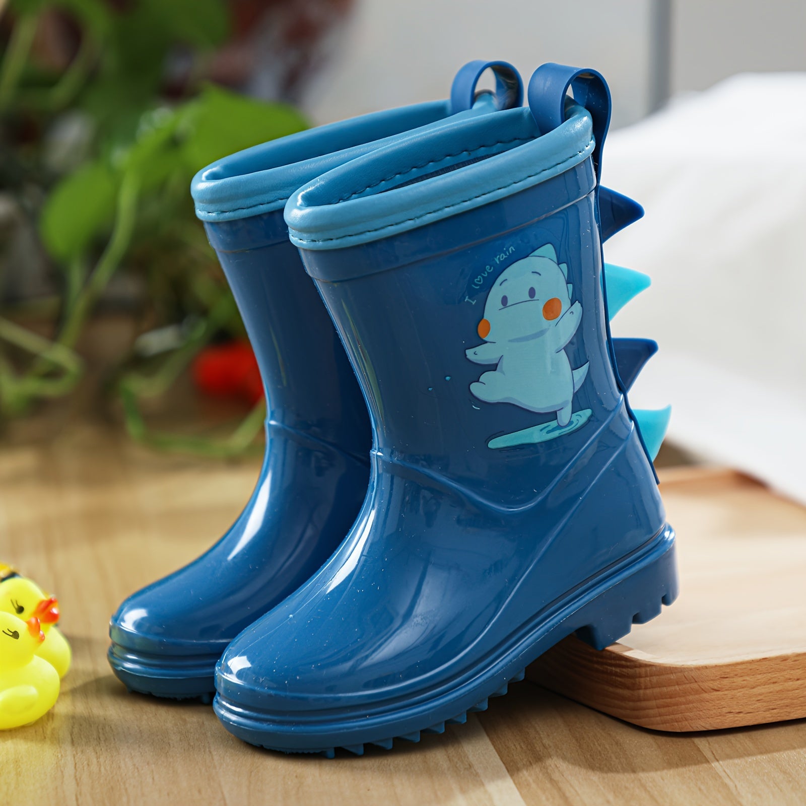 Kids' Waterproof Dinosaur Rain Boots for Boys and Girls Ages 1-8 Non-Slip Short Boots