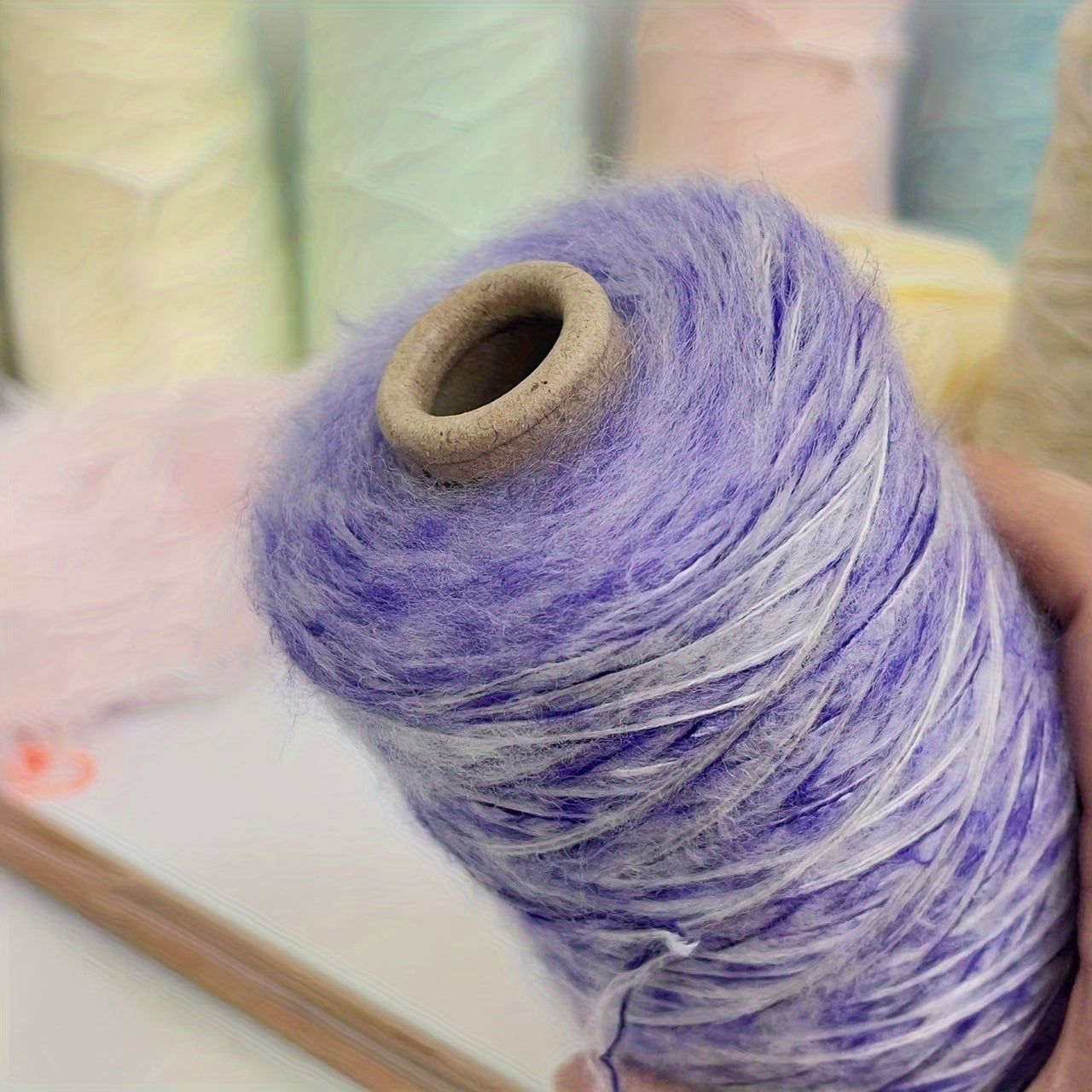 200g Mohair and Acrylic Yarn for Knitting Scarves Sweaters White 1mm Thick