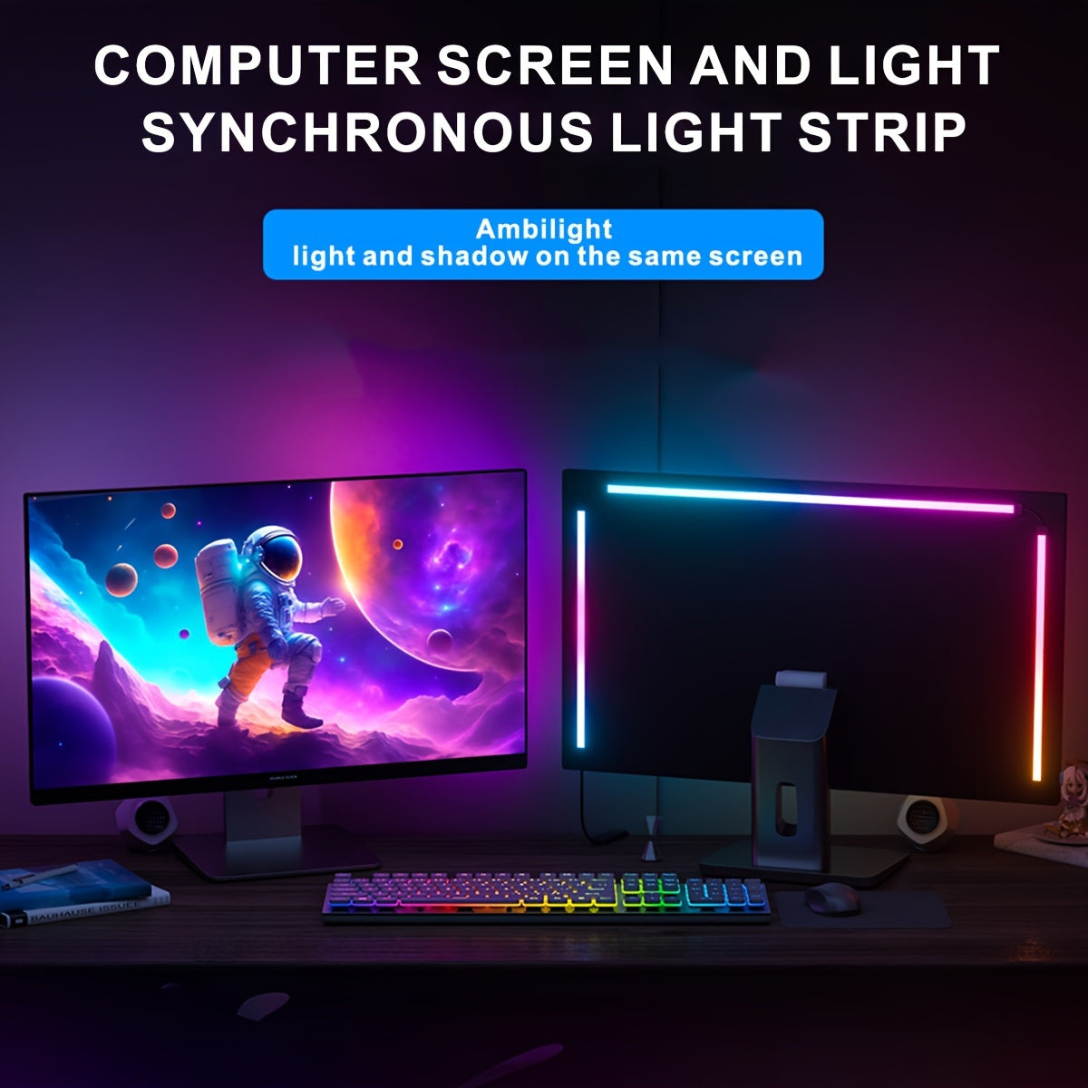 24/27 Inch Ambilight RGB LED Strip Light for Computer Screen Atmosphere Decoration
