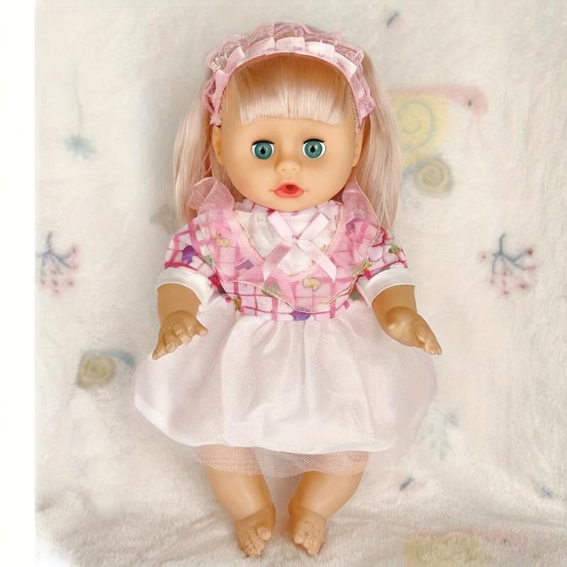 Baby Doll Toy for Ages 3+ Light Beige Plastic Speaks Drinks Sleeps Urinates
