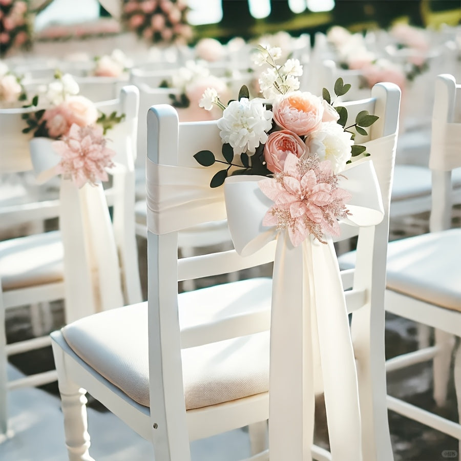 Artificial Flowers Set of 4 Red 5.5 Inch Stems with Clips for Decorations