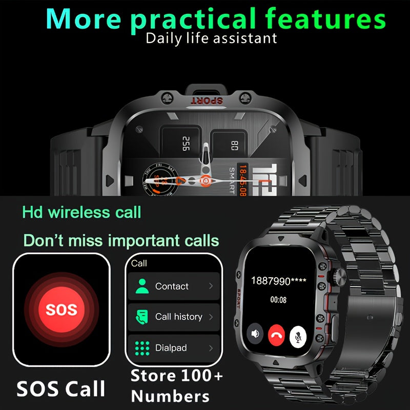 Men's Rugged Smartwatch with Wireless Talk and 100+ Sports Modes
