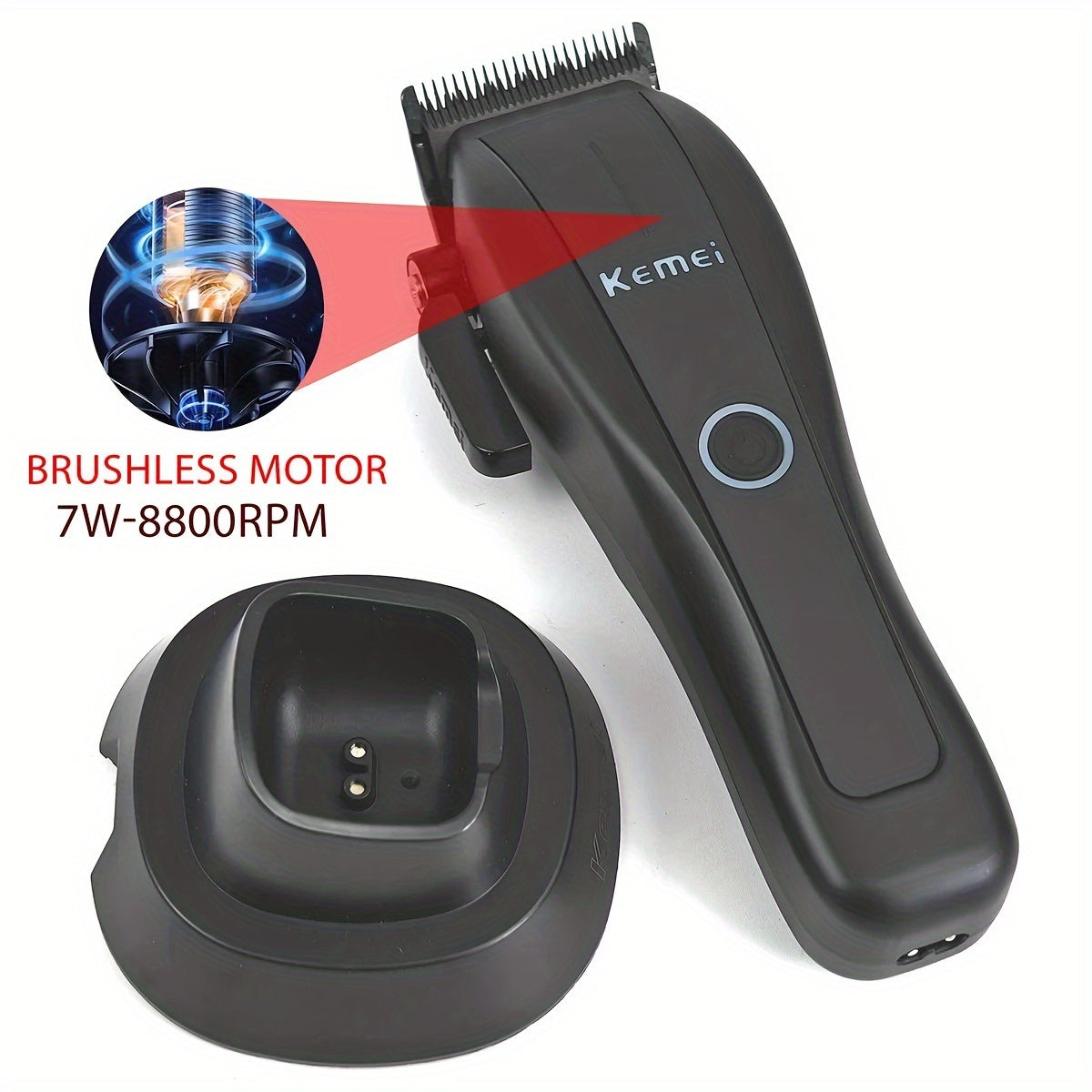 Профессиональный набор машинок для стрижки Kemei KM-2286 с высокоскоростным мотором, перезаряжаемый через USB и включенной литиевой батареей.