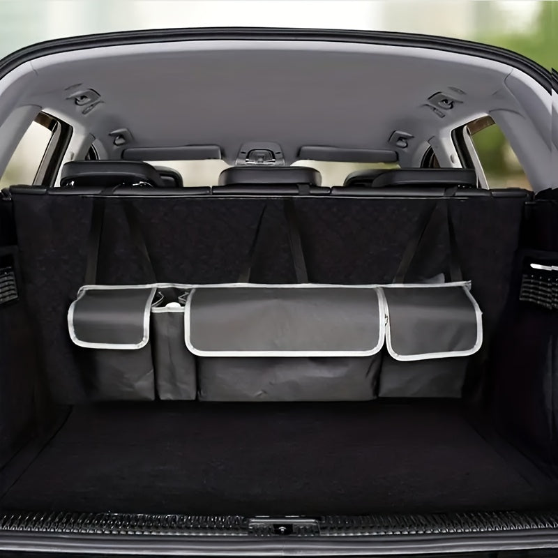 Foldable Car Trunk Organizer Durable Polyester Multi-Compartment Storage